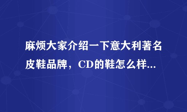 麻烦大家介绍一下意大利著名皮鞋品牌，CD的鞋怎么样，价位如何，谢谢