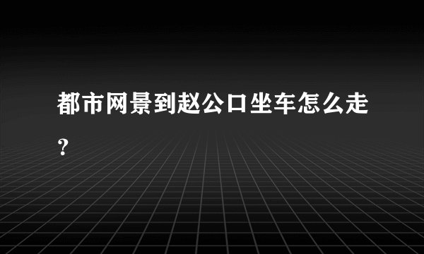 都市网景到赵公口坐车怎么走？