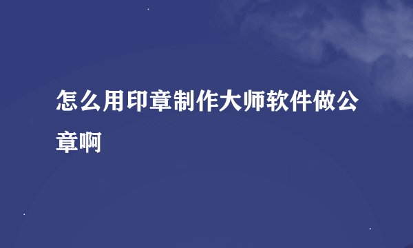 怎么用印章制作大师软件做公章啊