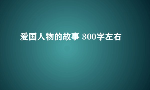 爱国人物的故事 300字左右