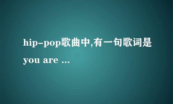 hip-pop歌曲中,有一句歌词是you are my boo,这句俚语是什么意思?