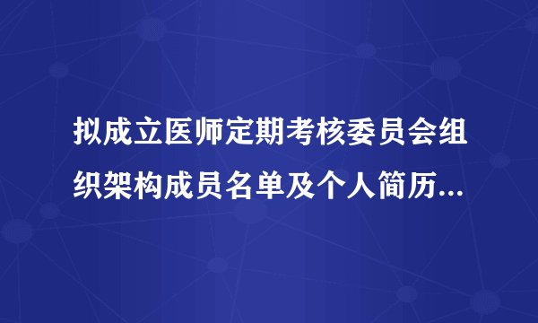 拟成立医师定期考核委员会组织架构成员名单及个人简历，简历的表格有制式要求么？急急急！