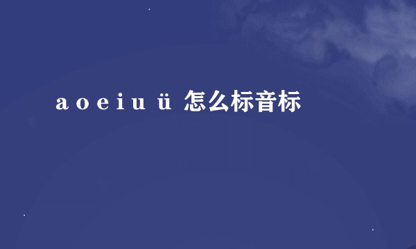a o e i u ü 怎么标音标