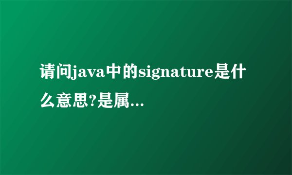 请问java中的signature是什么意思?是属性的意思吗