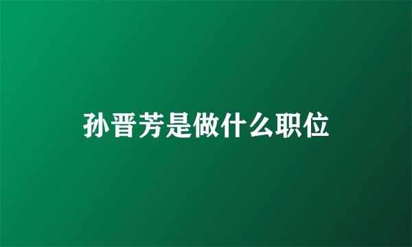 孙晋芳是做什么职位