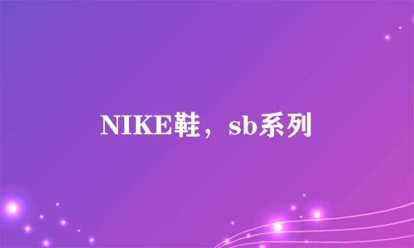 NIKE鞋，sb系列