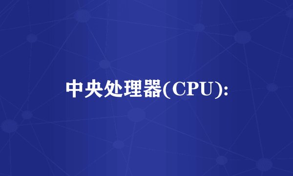 中央处理器(CPU):