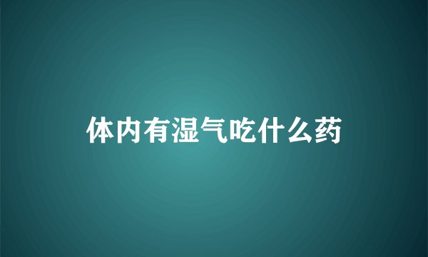 体内有湿气吃什么药