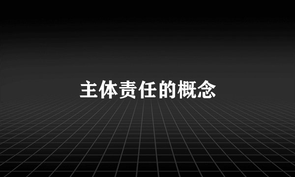 主体责任的概念