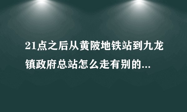21点之后从黄陂地铁站到九龙镇政府总站怎么走有别的公交吗，345路没车了