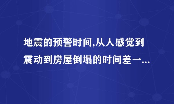 地震的预警时间,从人感觉到震动到房屋倒塌的时间差一般有多少时间