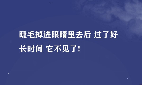 睫毛掉进眼睛里去后 过了好长时间 它不见了!