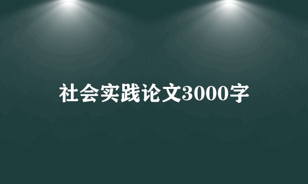 社会实践论文3000字