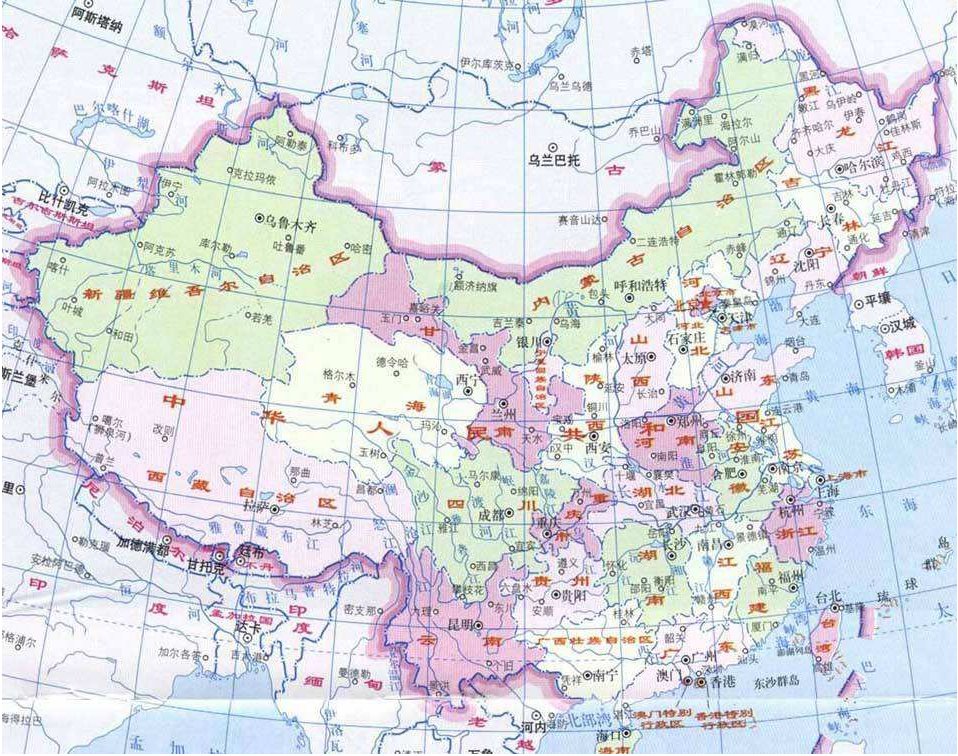 求一张中国地图图片【附行政中心、简称