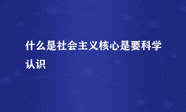 什么是社会主义核心是要科学认识