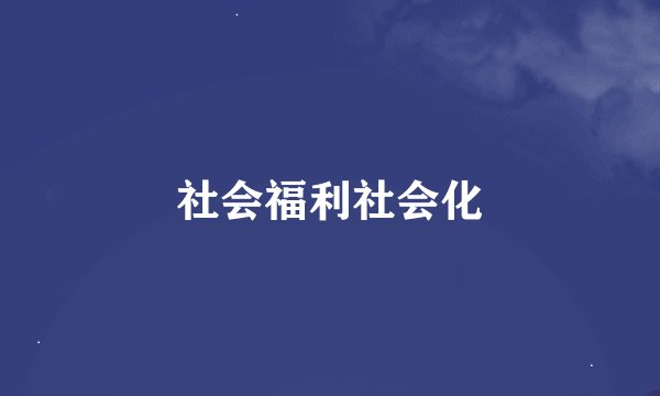 社会福利社会化