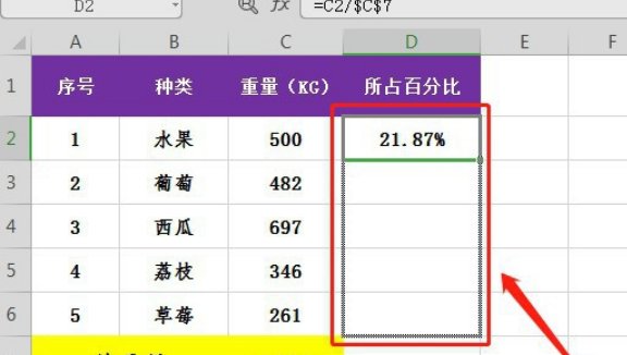 怎么让excel表格自动计算百分比