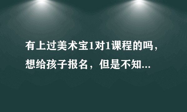 有上过美术宝1对1课程的吗，想给孩子报名，但是不知道怎么样？