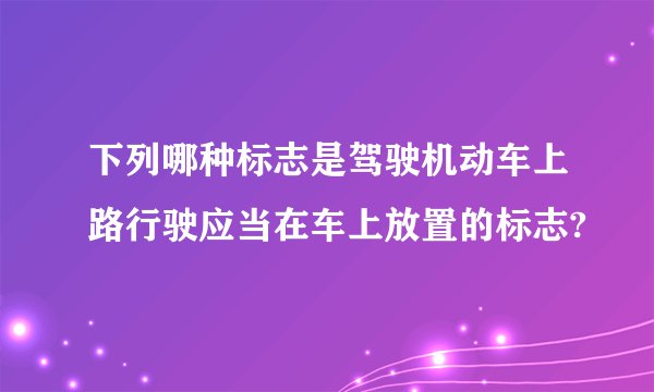 下列哪种标志是驾驶机动车上路行驶应当在车上放置的标志?