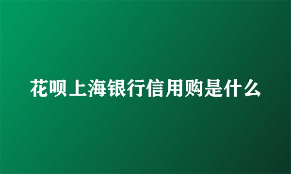 花呗上海银行信用购是什么