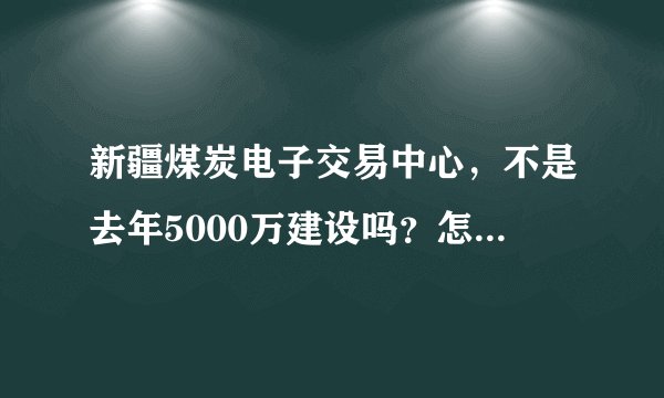 新疆煤炭电子交易中心，不是去年5000万建设吗？怎么又投10亿变成明年建设了？