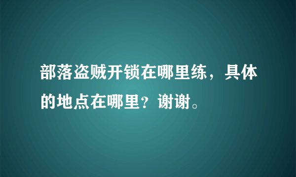 部落盗贼开锁在哪里练，具体的地点在哪里？谢谢。