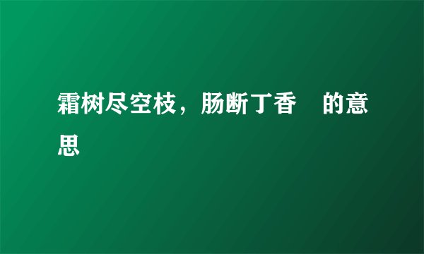霜树尽空枝，肠断丁香䌸的意思