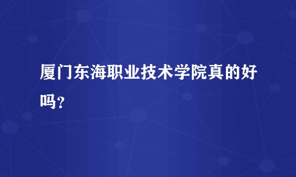 厦门东海职业技术学院真的好吗？