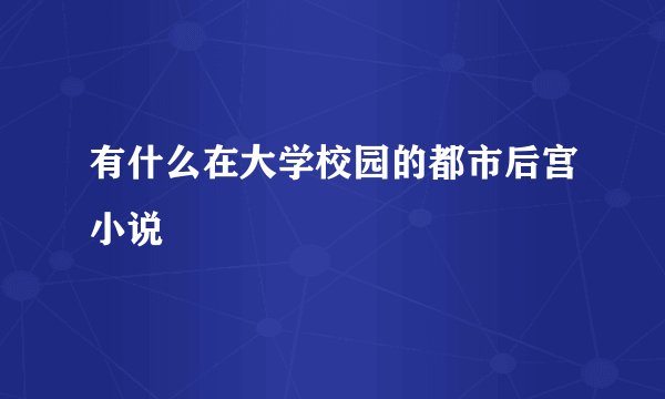 有什么在大学校园的都市后宫小说