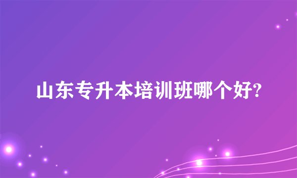 山东专升本培训班哪个好?