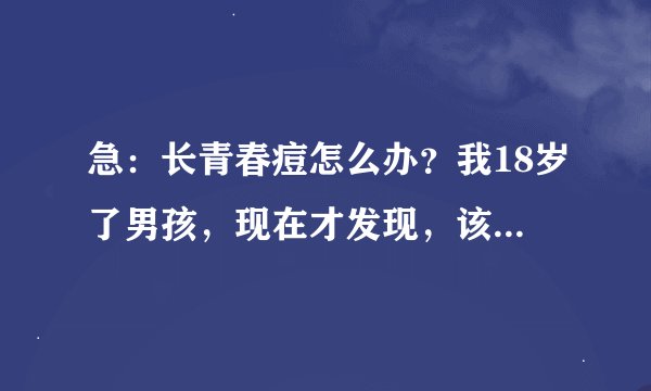 急：长青春痘怎么办？我18岁了男孩，现在才发现，该怎么消除啊？谢谢啊`