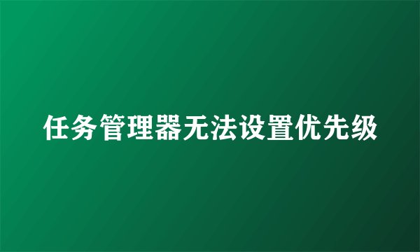 任务管理器无法设置优先级