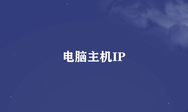 电脑主机IP