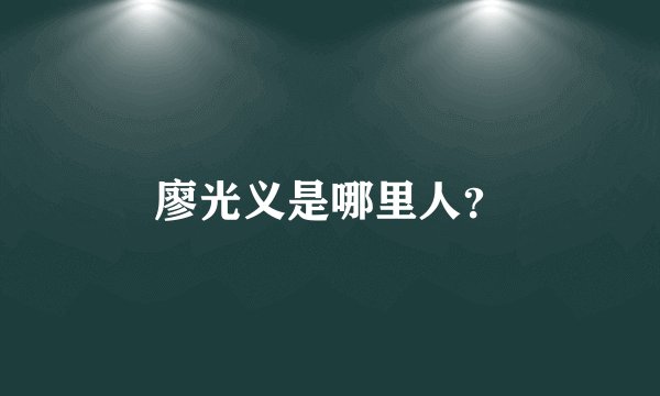 廖光义是哪里人？