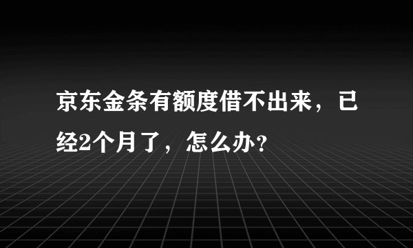 京东金条有额度借不出来，已经2个月了，怎么办？