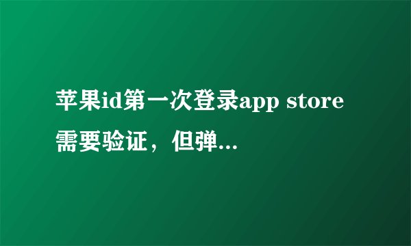 苹果id第一次登录app store需要验证，但弹出来这个选项怎么办啊