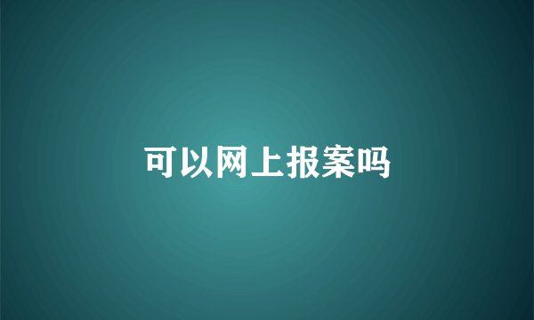 可以网上报案吗