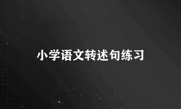 小学语文转述句练习