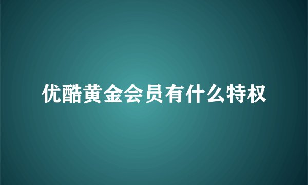 优酷黄金会员有什么特权