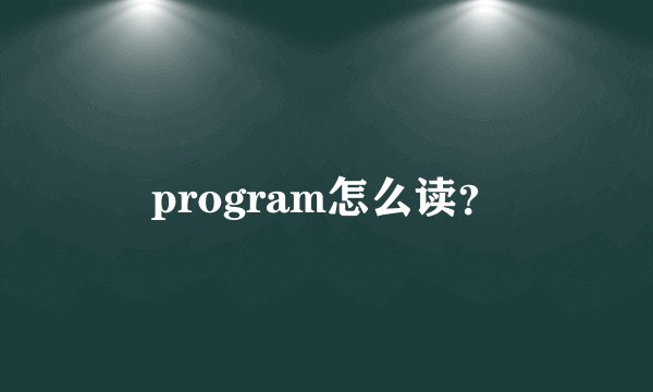 program怎么读？