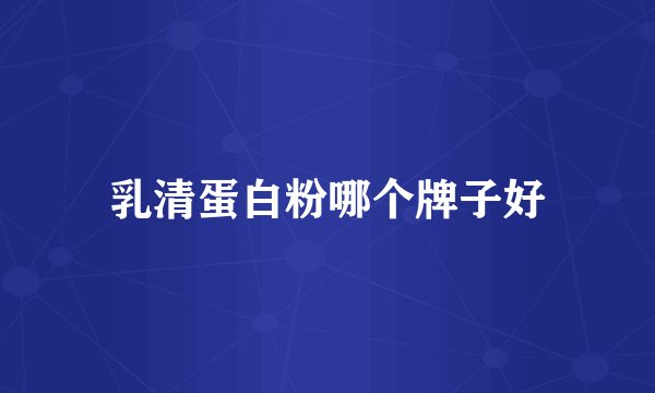 乳清蛋白粉哪个牌子好