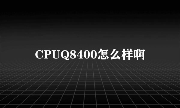 CPUQ8400怎么样啊