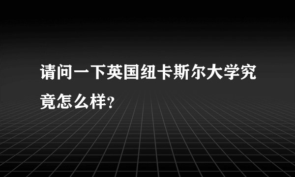 请问一下英国纽卡斯尔大学究竟怎么样？