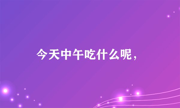 今天中午吃什么呢，