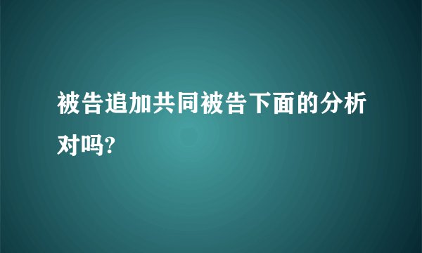被告追加共同被告下面的分析对吗?