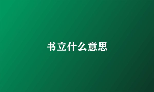 书立什么意思