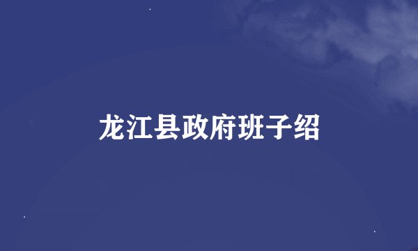 龙江县政府班子绍