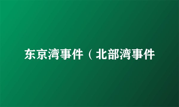 东京湾事件（北部湾事件