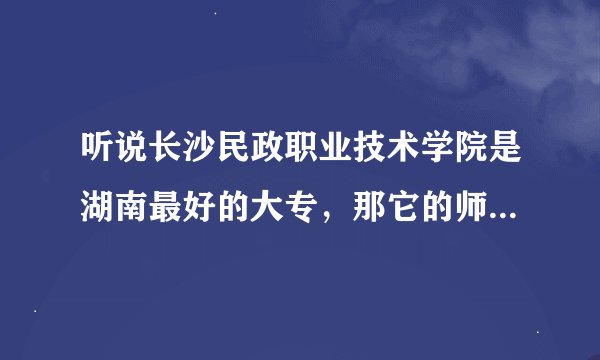 听说长沙民政职业技术学院是湖南最好的大专，那它的师资力量是不是很好，学风很好管理很严？