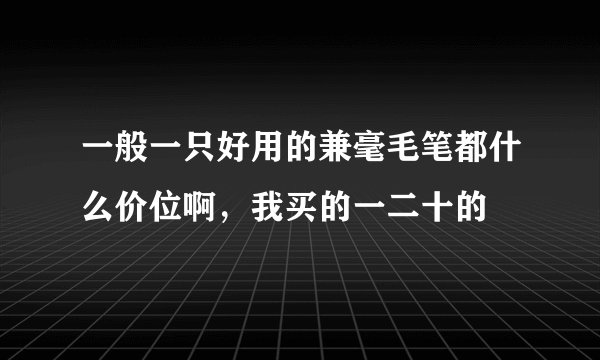 一般一只好用的兼毫毛笔都什么价位啊，我买的一二十的